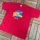 Planet Hollywood Hong Kong Graphic Tee | Size X-Large | Vintage 1990s Tourist Collectors Pink Red T-Shirt  | Free Shipping to USA |