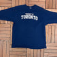 University of Toronto Spell Out Graphic Tee | Size XX-Large | Vintage 2000s College Sports Blue Long Sleeve | Free Shipping to USA |