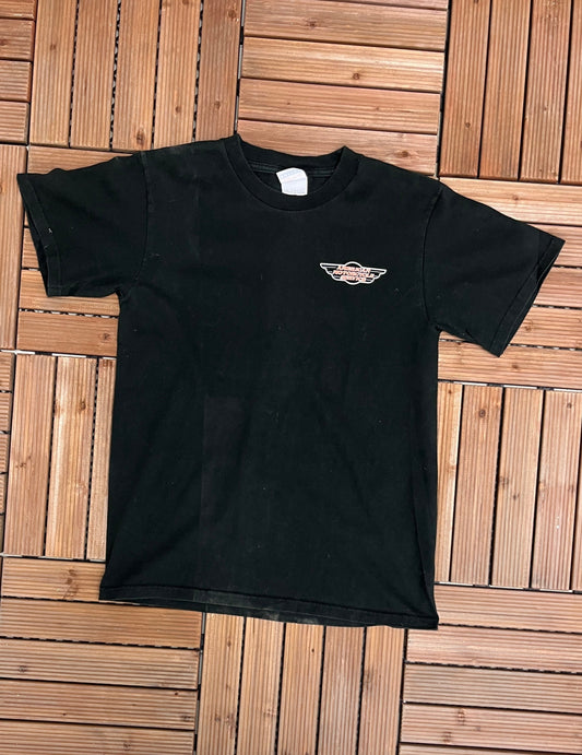 American Motorcycle Services Graphic Tee | Size Medium | Vintage 2000s Motorcycle Biker Black T-Shirt | Free Shipping to USA |