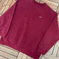 Nike Small Embroidered Swoosh Graphic Crewneck | Size XX-Large | Vintage 2000s Maroon Branded Swoosh Sweater  | Free Shipping to USA |