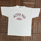 Active Pro Sport Warm Up Gear Graphic Tee | One Size Fits All | Vintage 1990s Branded Promotional White T-Shirt | Free Shipping to USA|