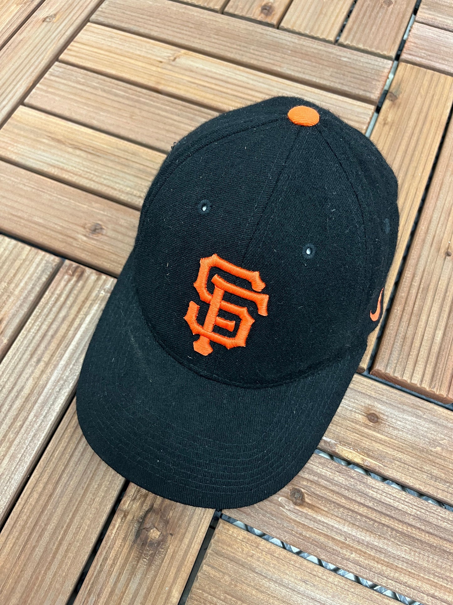 San Francisco Giants Nike Embroidered Hat | Adjustable With Strap Back | Vintage 2000s Nike MLB Baseball Black Cap | Free Shipping to USA |