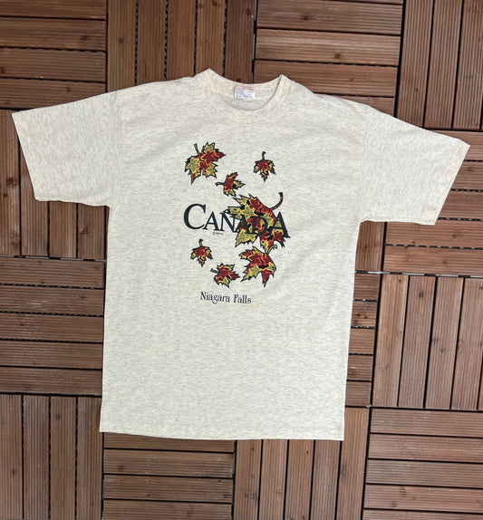 Niagara Falls, Canada Maple Leaves Graphic Tee | Size X-Large | Vintage 1990s Made in Canada Promotional Tourist Shirt|Free Shipping to USA|