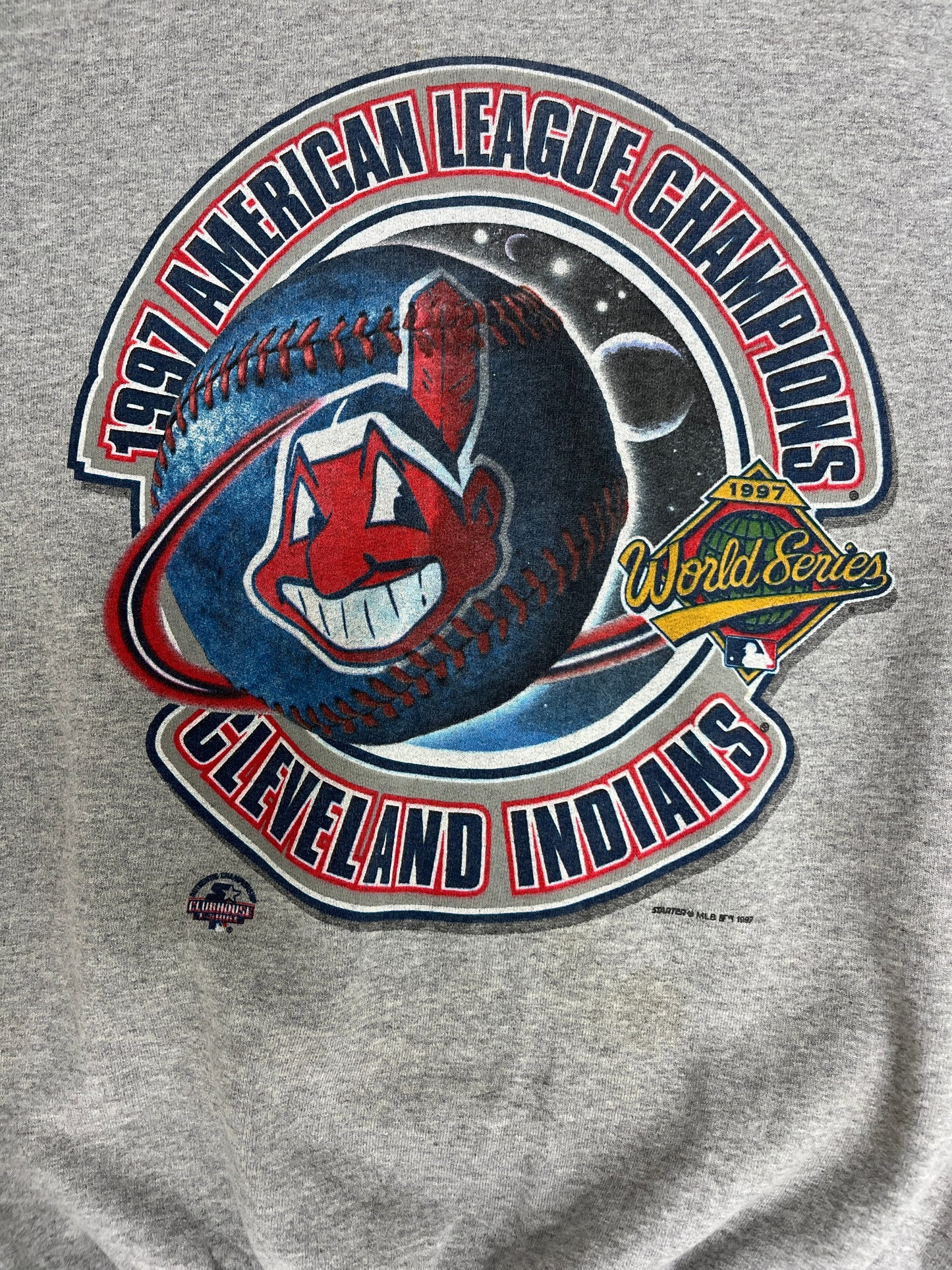 MLB Baseball Team American League Champions Graphic Crewneck | Size X-Large | Vintage 1990s MLB Baseball Grey Sweater |Free Shipping to USA|