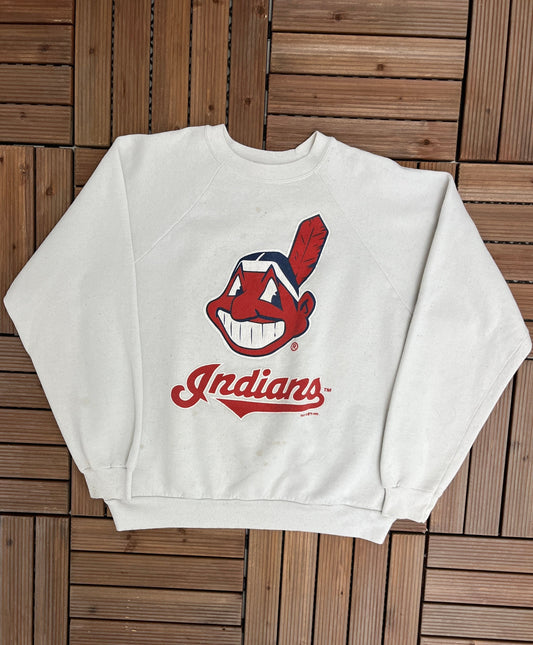 MLB Baseball Team Graphic Crewneck | Size X-Large | Vintage 1990s MLB Baseball White Sweater | Free Shipping to USA |