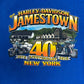 Harley Davidson Jamestown, New York Graphic Tee | Size Large | Vintage 2000s Biker Motorcycle Blue T-Shirt | Free Shipping to USA |