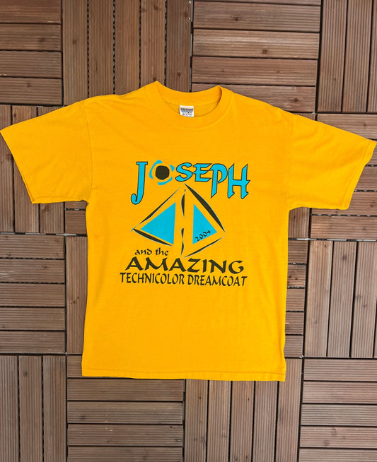 Joseph and the Amazing Technicolor Dreamcoat Graphic Tee | Size Medium | Vintage 2000s Promotional Yellow T-Shirt | Free Shipping to USA |