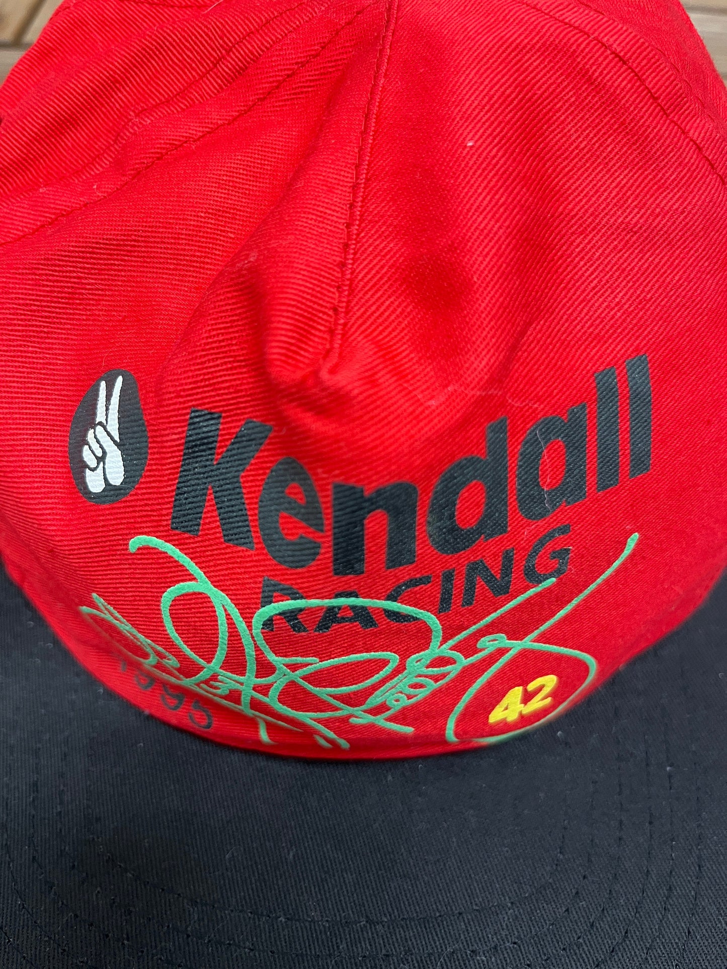 Kyle Petty Kendall Racing #42 Graphic Hat | Adjustable With Snap Back | Vintage 1990s Red Racing Cap | Free Shipping to America |