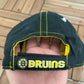 Boston Bruins Embroidered Hat | One Size Fits All With Strap Back | Vintage 2000s NHL Hockey Reebok Yellow Cap |