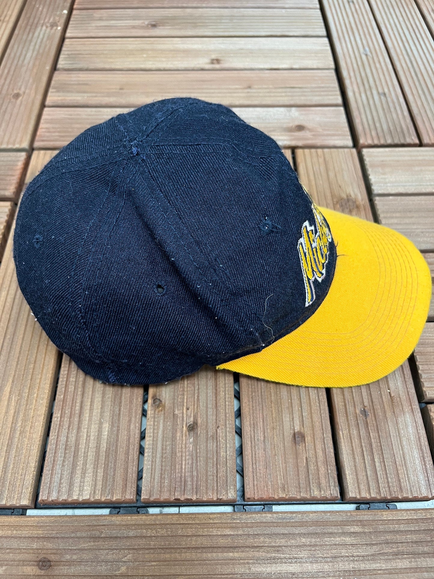 University of Michigan Wolverines Embroidered Graphic Hat | Adjustable With Snap Back | Vintage 1990s Blue College Cap|Free Shipping to USA|