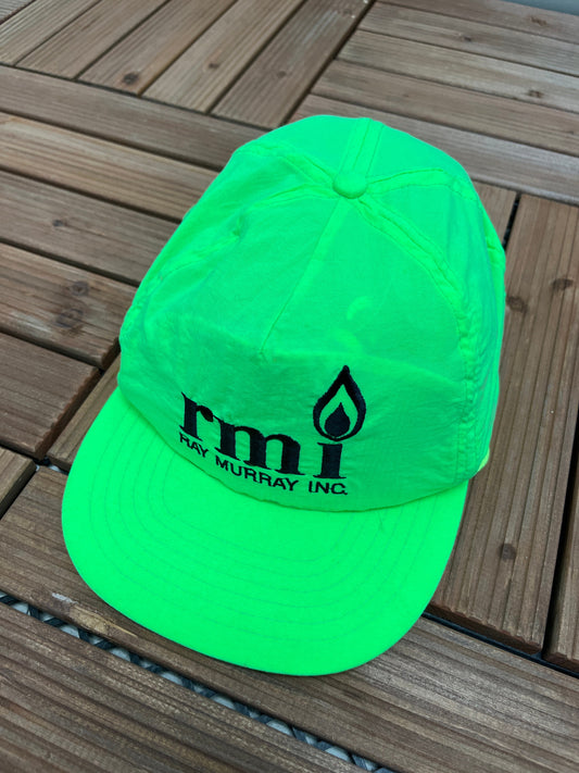 Ray Murray Inc Gas Supplier Graphic Hat | One Size With A Metal Clasp | Vintage 1990s Promotional Green Cap | Free Shipping to USA |