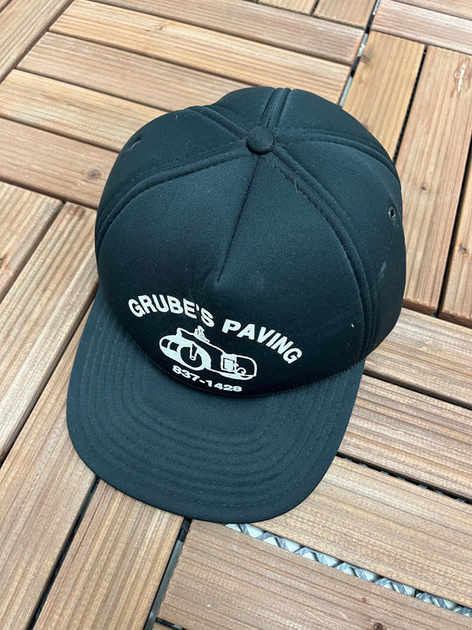 Grube's Paving Graphic Hat | Adjustable With Snap Back | Vintage 1990s Promotional Trucker Cap | Frankford, Delaware | Free Shipping to USA|