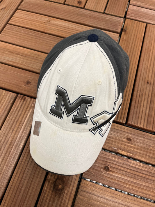 University of Michigan Wolverines Embroidered Graphic Hat | One Size Fits All | Vintage 2000s White College Cap | Free Shipping to USA |