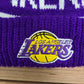 Los Angeles Lakers Embroidered Graphic Winter Hat | One Size Fits All | Vintage NBA Basketball Black Beanie |