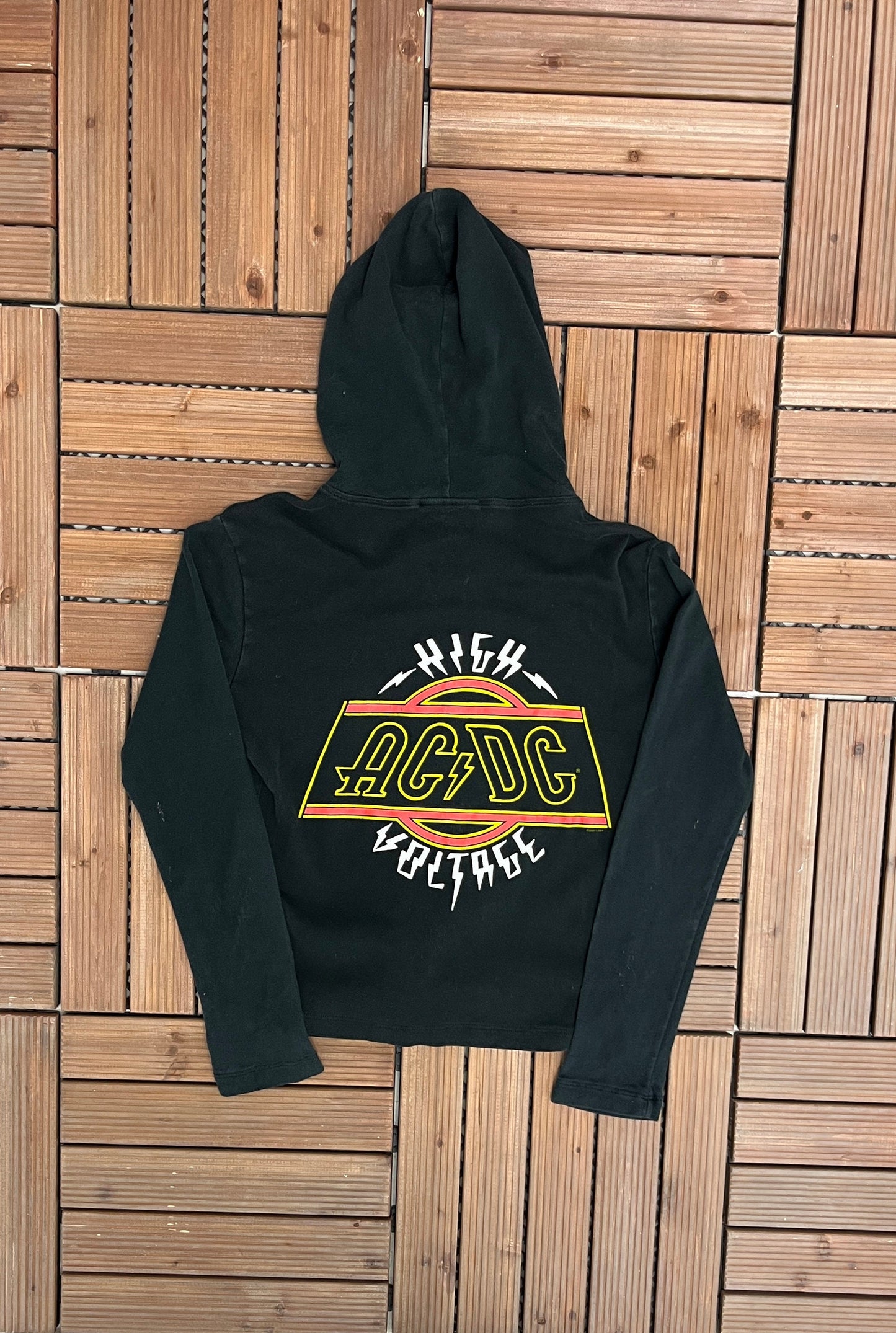 AC/DC High Voltage Graphic Hoodie | Size Women's Small | Vintage 2000s Rock Band Music Black Sweatshirt | Free Shipping to USA |