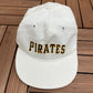 Pittsburgh Pirates Spell Out Embroidered Hat | Adjustable With Snap Back | Vintage 1990s MLB Baseball White Cap | Free Shipping to USA |