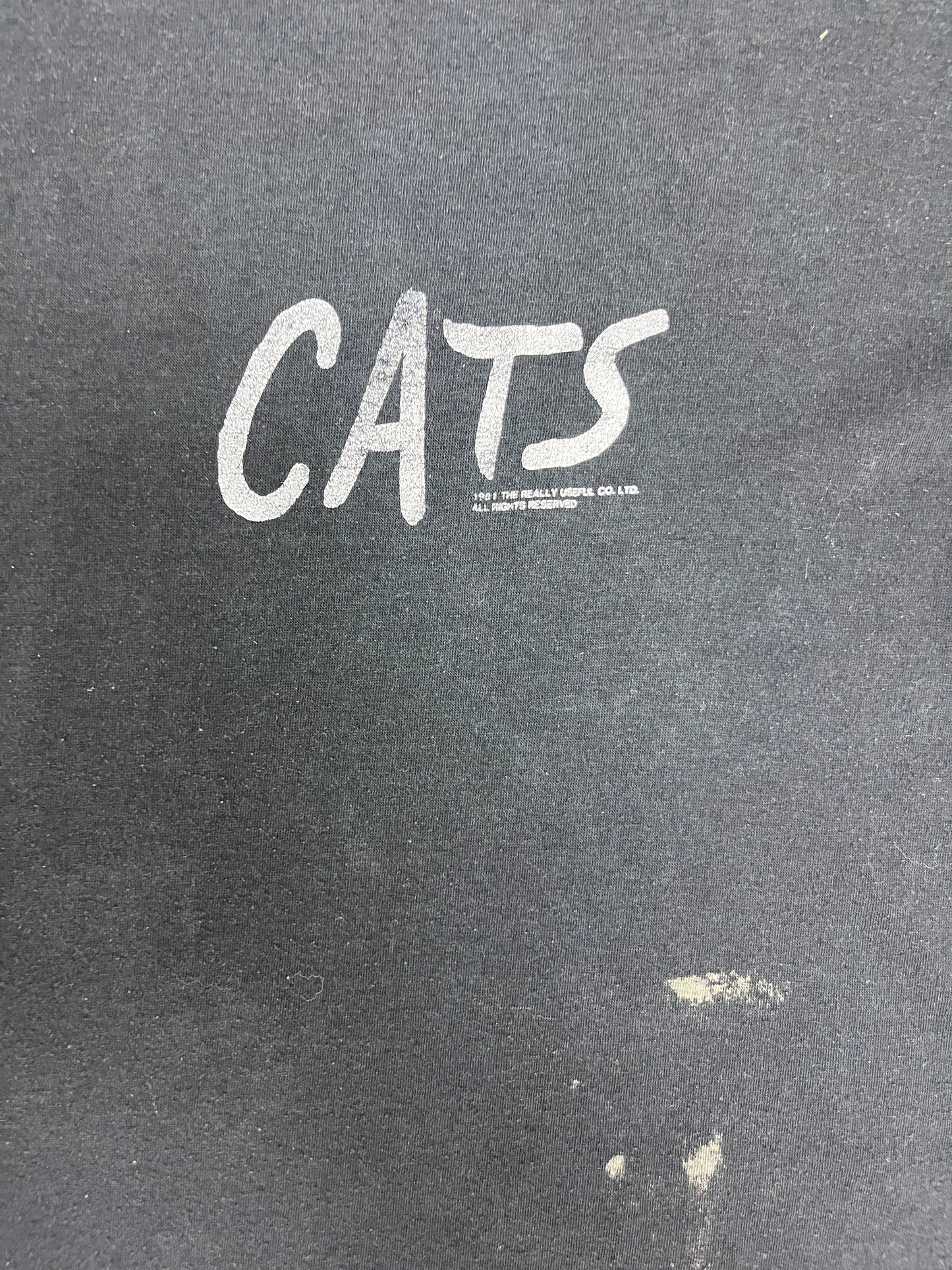 Cats Musical Graphic Tee | Size Medium | Vintage 1980s Musical Promotional Black T-Shirt |