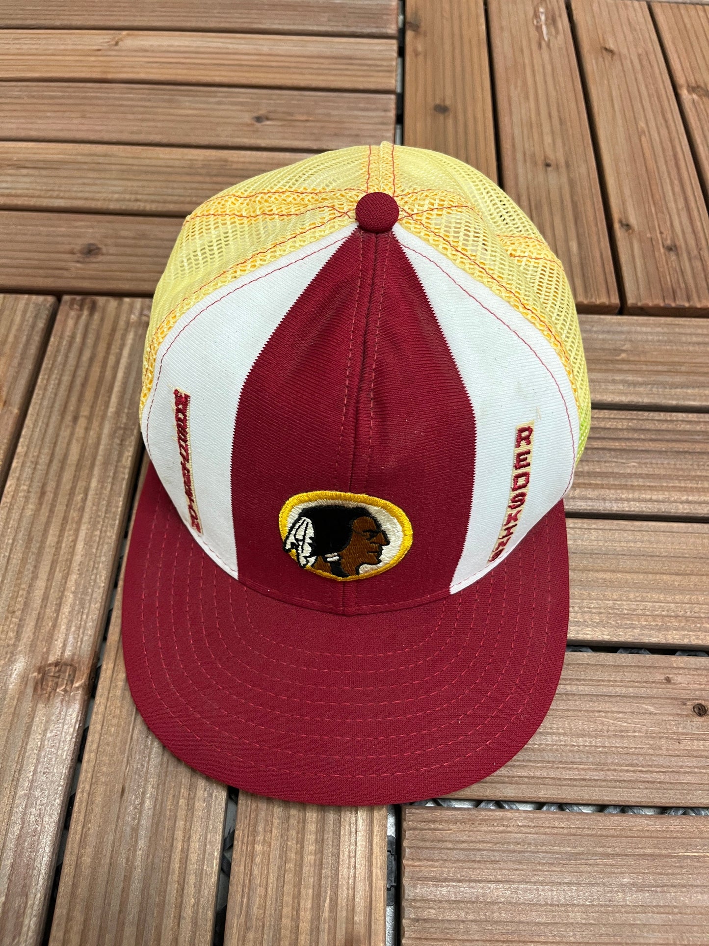 Washington Redskins Embroidered Graphic Hat | Snap Back | Vintage 1990s NFL Football Red Cap |