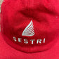 Sestri Embroidered Graphic Hat | Adjustable With Strap Back | Vintage 1990s Promotional Red Cap |
