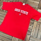 Ohio State Buckeyes Stitched Graphic Tee | Size Large | Vintage 2000s College Sports Red T-Shirt | Free Shipping to USA |
