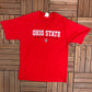 Ohio State Buckeyes Stitched Graphic Tee | Size Large | Vintage 2000s College Sports Red T-Shirt | Free Shipping to USA |