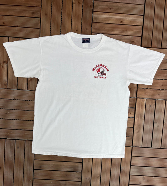 Wisconsin Badgers Tradition & Pride Graphic Tee | Size Large | Vintage 1990s College Football White T-Shirt | Free Shipping to USA |