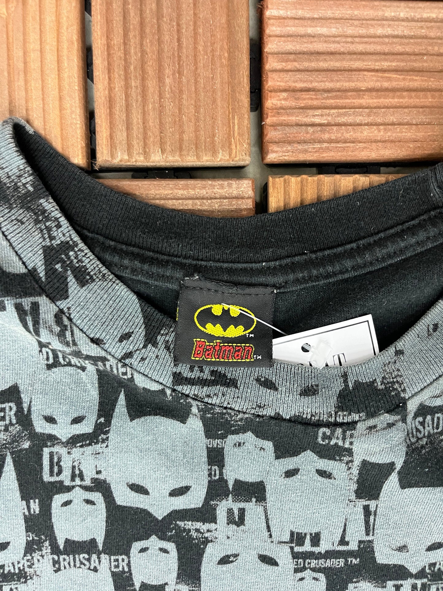 Batman All Over Print Graphic Tee | Size Large | Vintage 2000s Retro Superhero Graphic T-Shirt | Black T-Shirt | Free Shipping to USA |