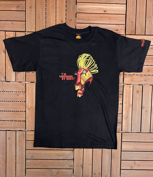 The Lion King Scar I'm Surrounded By Idiots Graphic Tee | Size Medium | Vintage 2000s Lion King Disney Black T-Shirt | Free Shipping to USA|