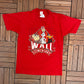 Wall Elementary Looney Tunes Graphic Tee | Size Large | Vintage 1990s Cartoon Promotional Red T-Shirt | Free Shipping to USA|