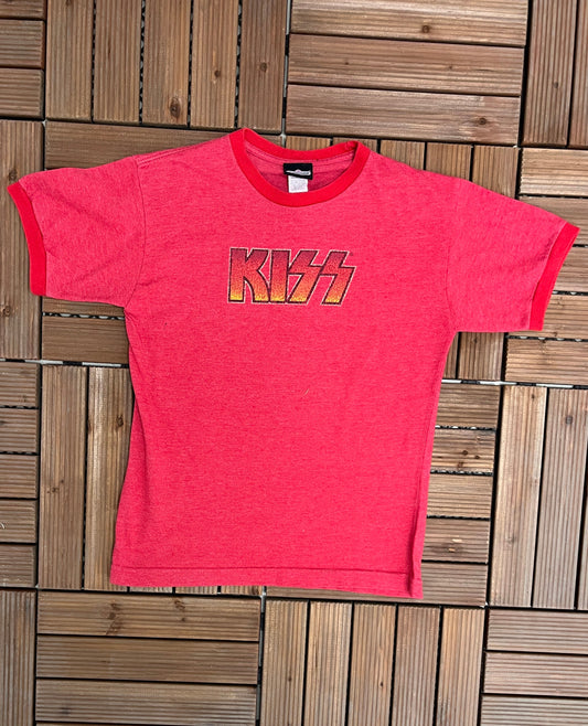 Kiss Rock Band Graphic Tee | Size Large | Vintage 1990s Rock Band Promotional Red T-Shirt | Winterland Neck Tag | Free Shipping to USA |