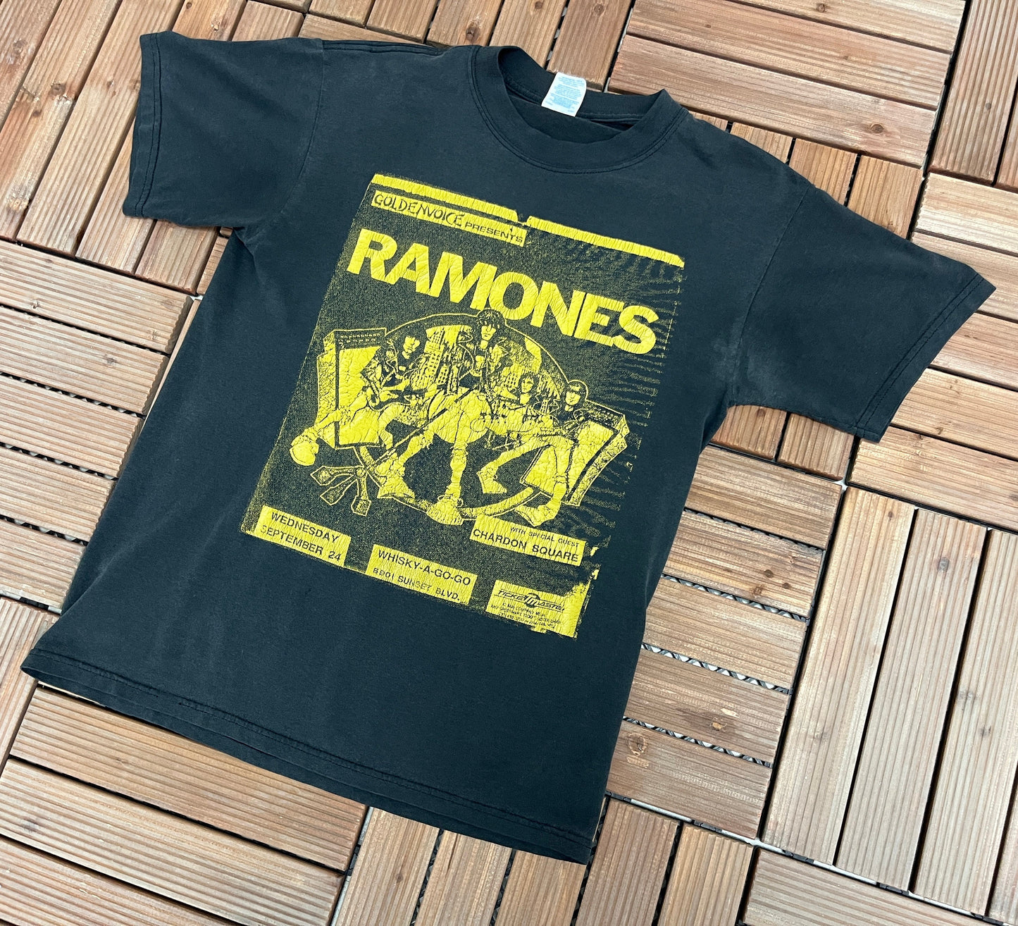 Ramones With Special Guest Chardon Square Graphic Tee | Size Medium | Vintage 2000s Punk Rock Band Black T-Shirt | Free Shipping to USA|