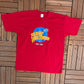 Planet Hollywood Hong Kong Graphic Tee | Size X-Large | Vintage 1990s Tourist Collectors Pink Red T-Shirt  | Free Shipping to USA |