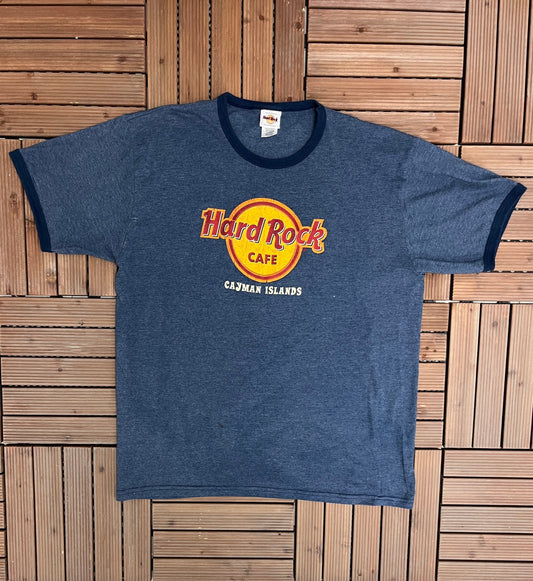 Hard Rock Cafe Cayman Islands Graphic Tee | Size XX-Large | Vintage 1990s Promotional Collectors Blue T-Shirt | Free Shipping to USA |