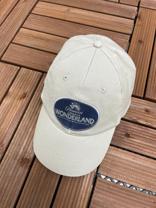 Paramount Canada's Wonderland Graphic Hat | Size Large/XL | Vintage 1990s Beige Theme Park Promotional Cap | Free Shipping to USA |