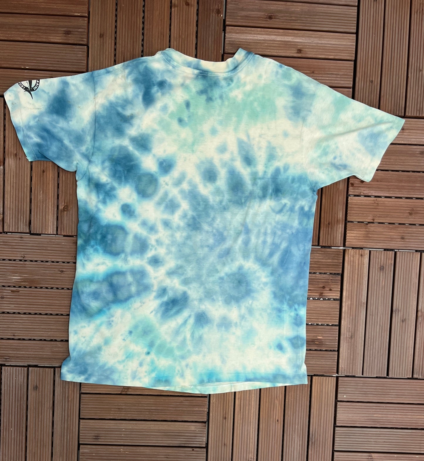 Dolphin Jumping Graphic Tee | Size X-Large | Vintage 1990s Single Stitch Animal Tie Dye Blue T-Shirt | Made in USA | Free Shipping to USA|