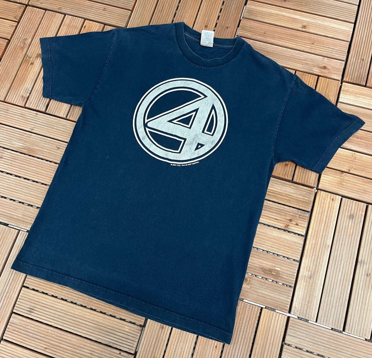 Fantastic Four Marvel Graphic Tee | Size Large | Vintage 2000s Promotional Marvel Movie Blue T-Shirt | Free Shipping to USA |