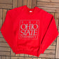 The Ohio State University Buckeyes Embroidered Graphic Crewneck | Size Medium | Vintage 1980s College Red Sweater | Free Shipping to USA |