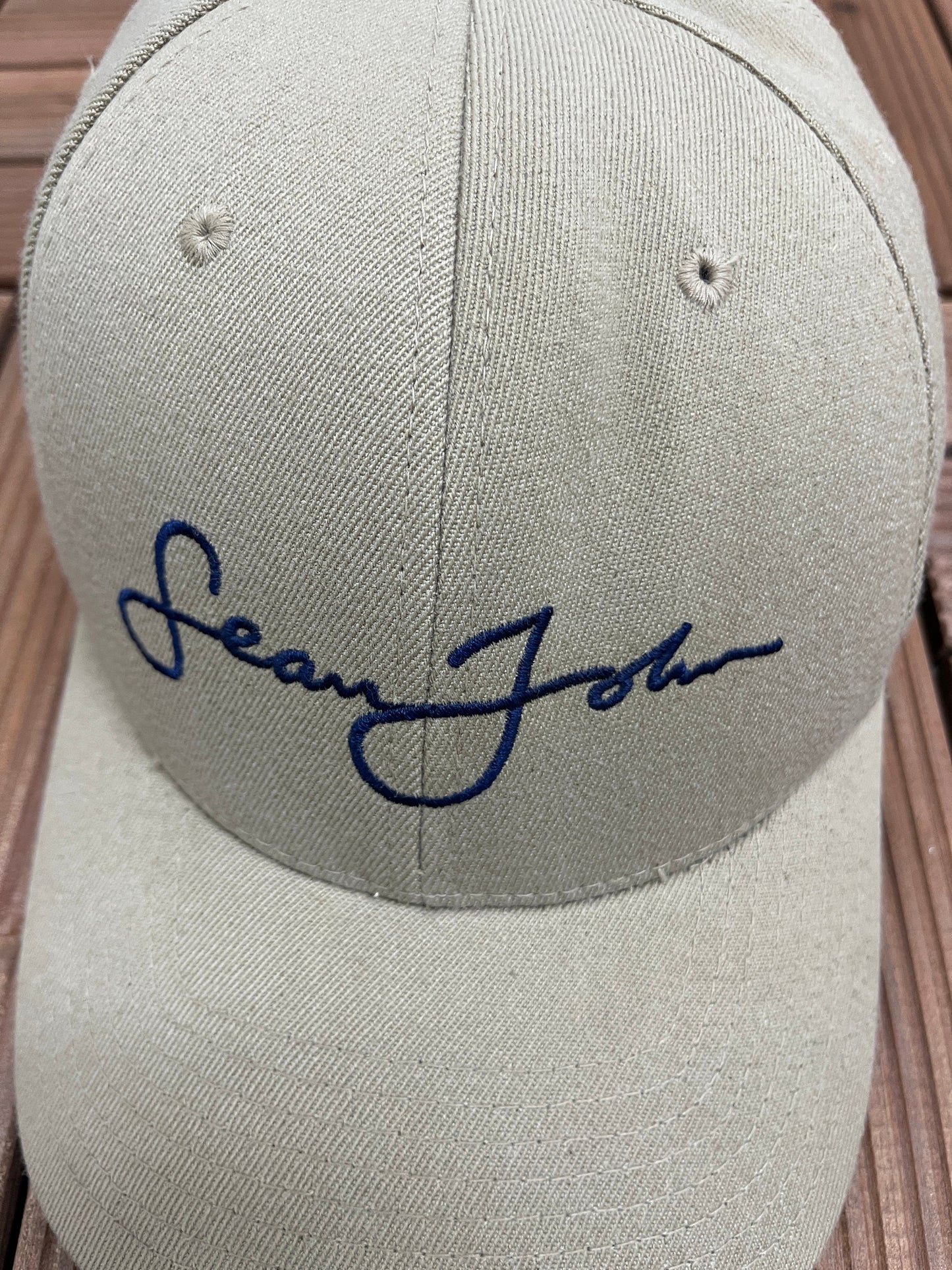 Sean John Embroidered Graphic Hat | One Size Fits All | Vintage 2000s Branded Beige Cap | Free Shipping to America |