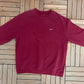 Nike Small Embroidered Swoosh Graphic Crewneck | Size XX-Large | Vintage 2000s Maroon Branded Swoosh Sweater  | Free Shipping to USA |