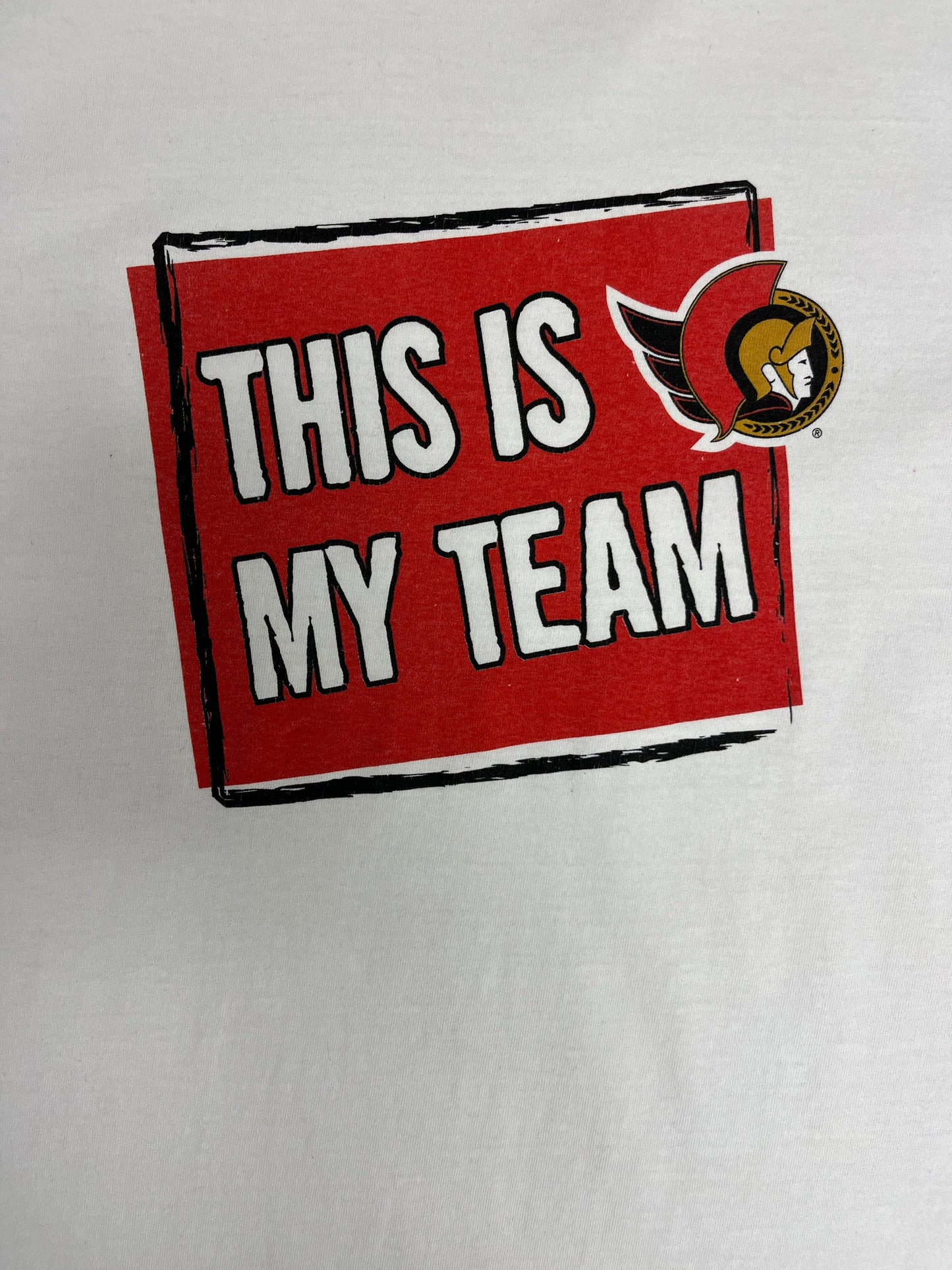 Ottawa Senators This Is My Team Graphic Tee | Size Large | Vintage 2000s NHL Hockey White T-Shirt |