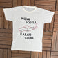 Nova Scotia Karate Clubs Graphic Tee | Size Medium | Vintage 1990s Martial Arts Promotional White T-Shirt |