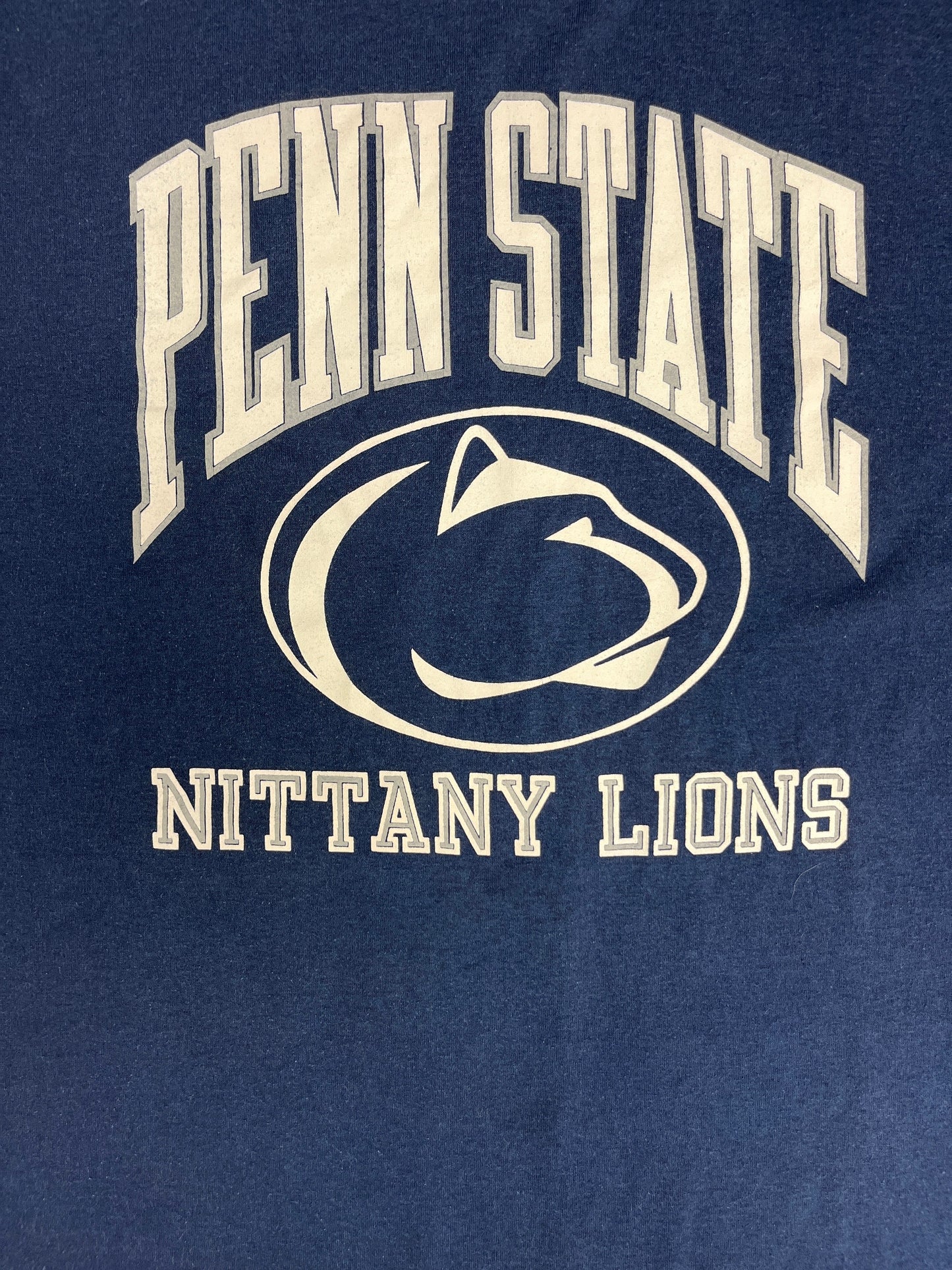 Penn State Nittany Lions Spell Out Graphic Tee | Size X-Large | Vintage 1990s College Football Blue T-Shirt | Free Shipping to USA |