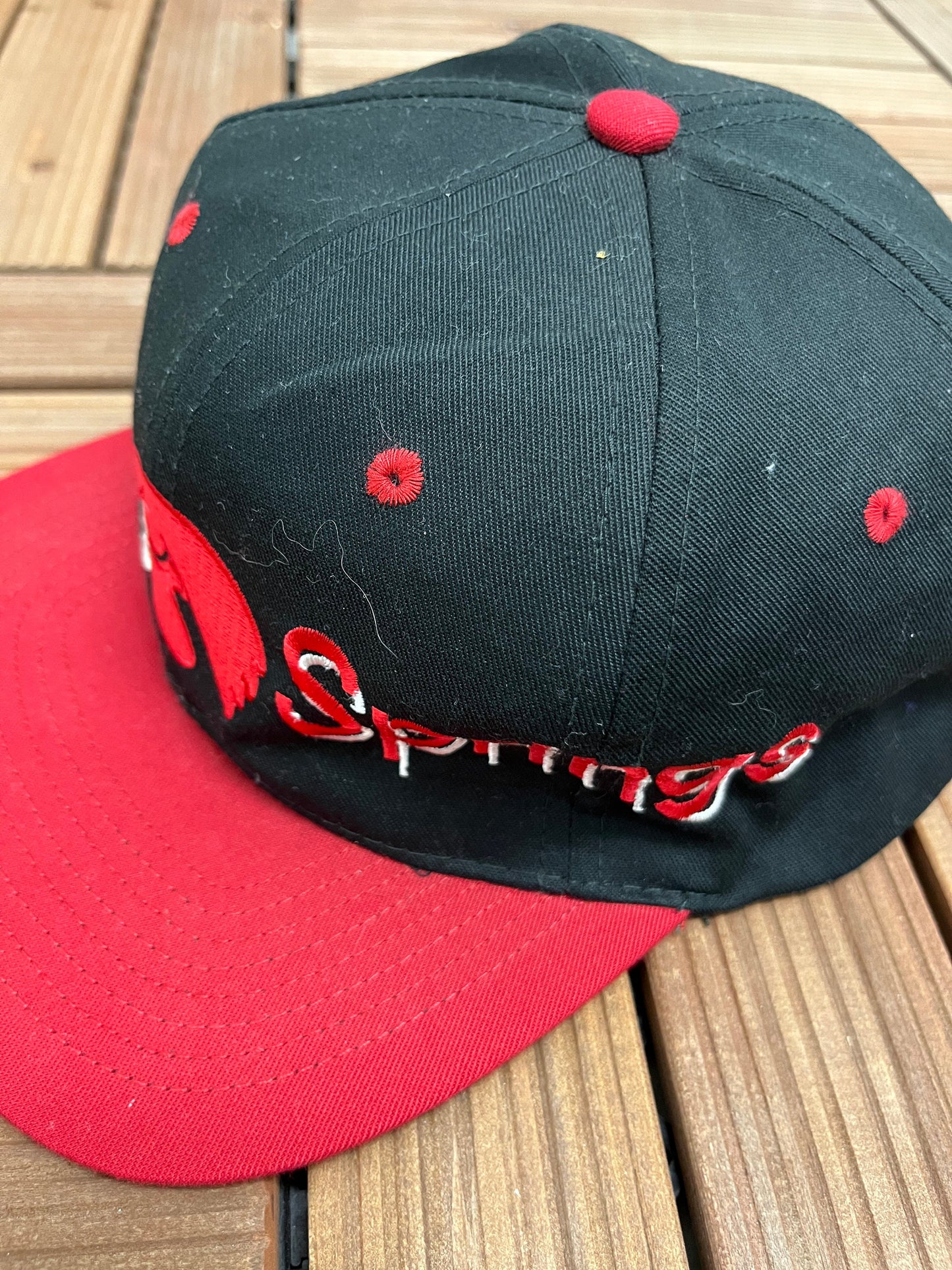 Cedar Springs Embroidered Graphic Hat | Snap Back Adjustable | Vintage 1990s Sports Team Black Cap | Free Shipping to USA |