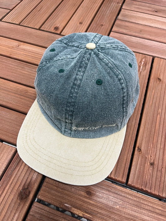 Rugged Cross Brand Embroidered Graphic Hat | Adjustable With Metal Clasp | Vintage 1990s Religion Green Cap | Free Shipping to USA |