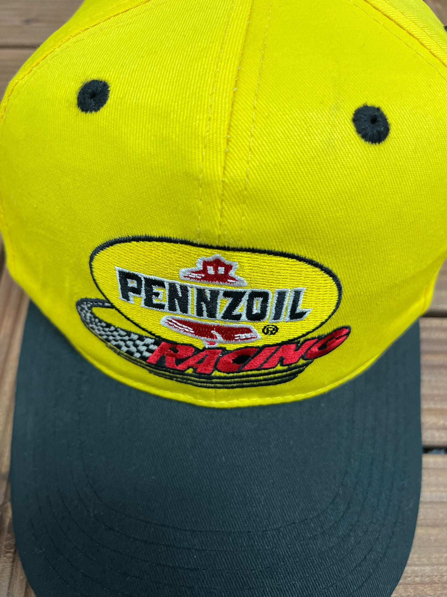 Pennzoil Racing Embroidered Graphic Hat | Adjustable With Metal Clasp | Vintage 2000s Yellow Racing Cap | Free Shipping to America |