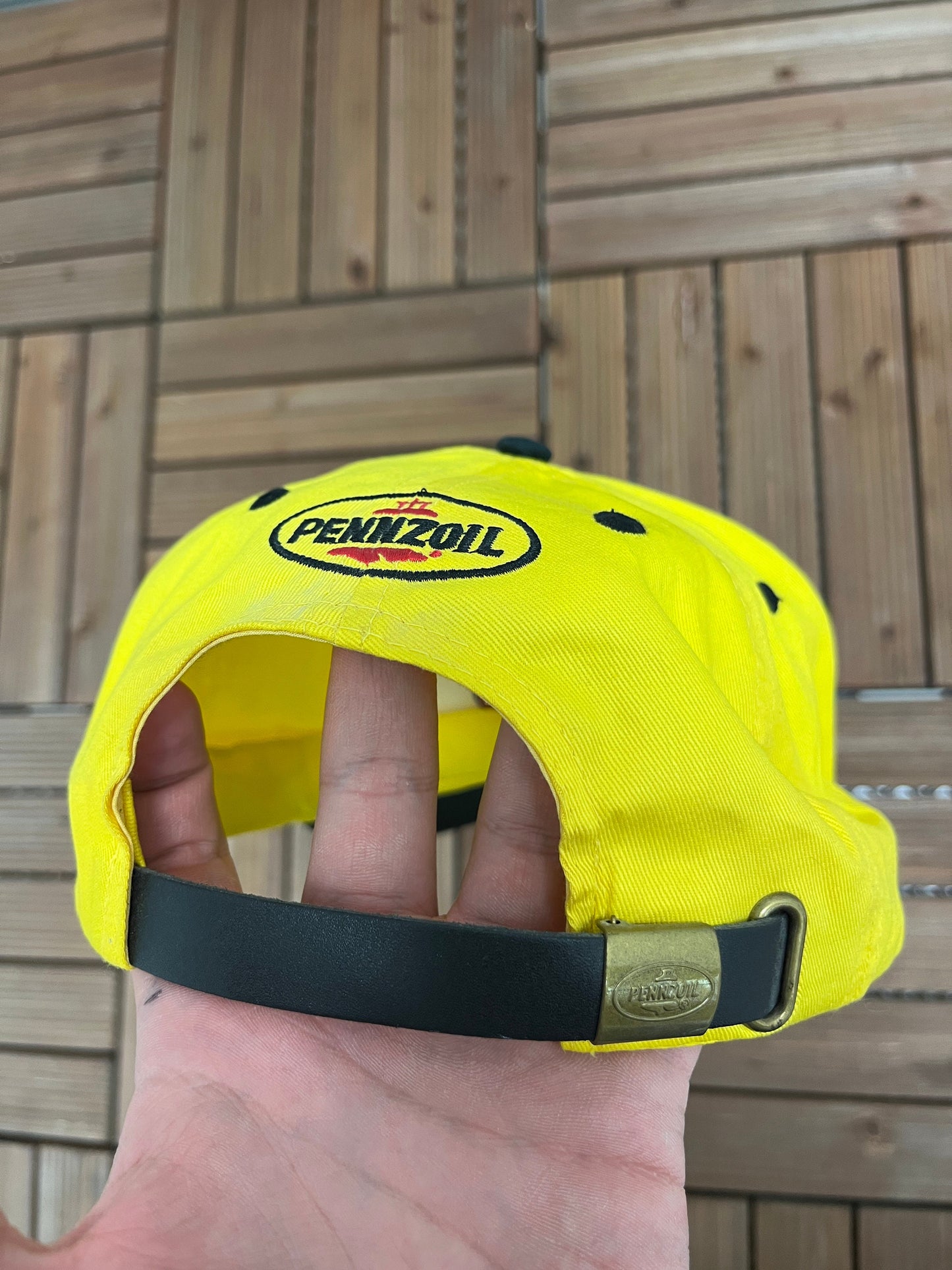 Pennzoil Racing Embroidered Graphic Hat | Adjustable With Metal Clasp | Vintage 2000s Yellow Racing Cap | Free Shipping to America |