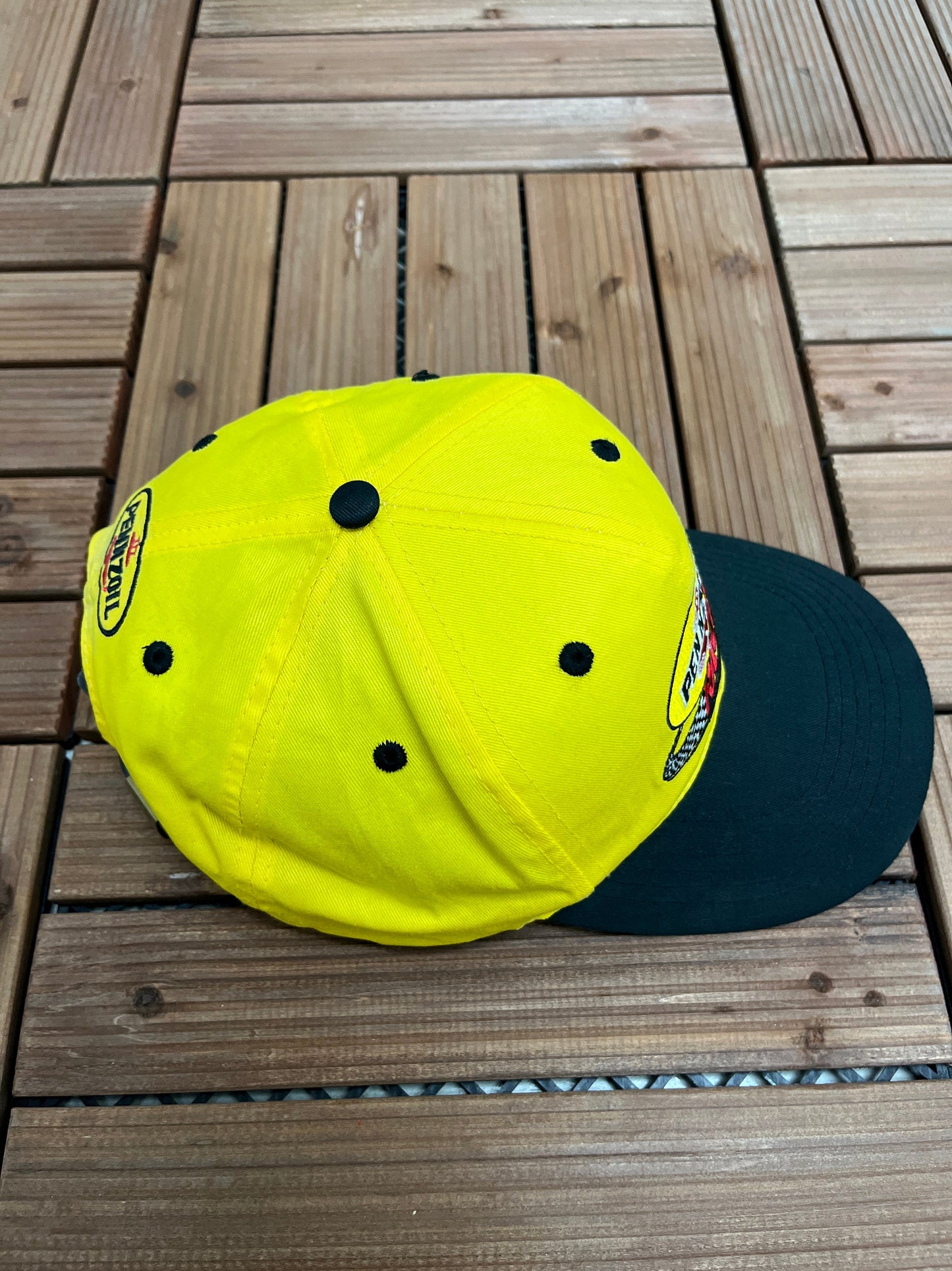 Pennzoil Racing Embroidered Graphic Hat | Adjustable With Metal Clasp | Vintage 2000s Yellow Racing Cap | Free Shipping to America |