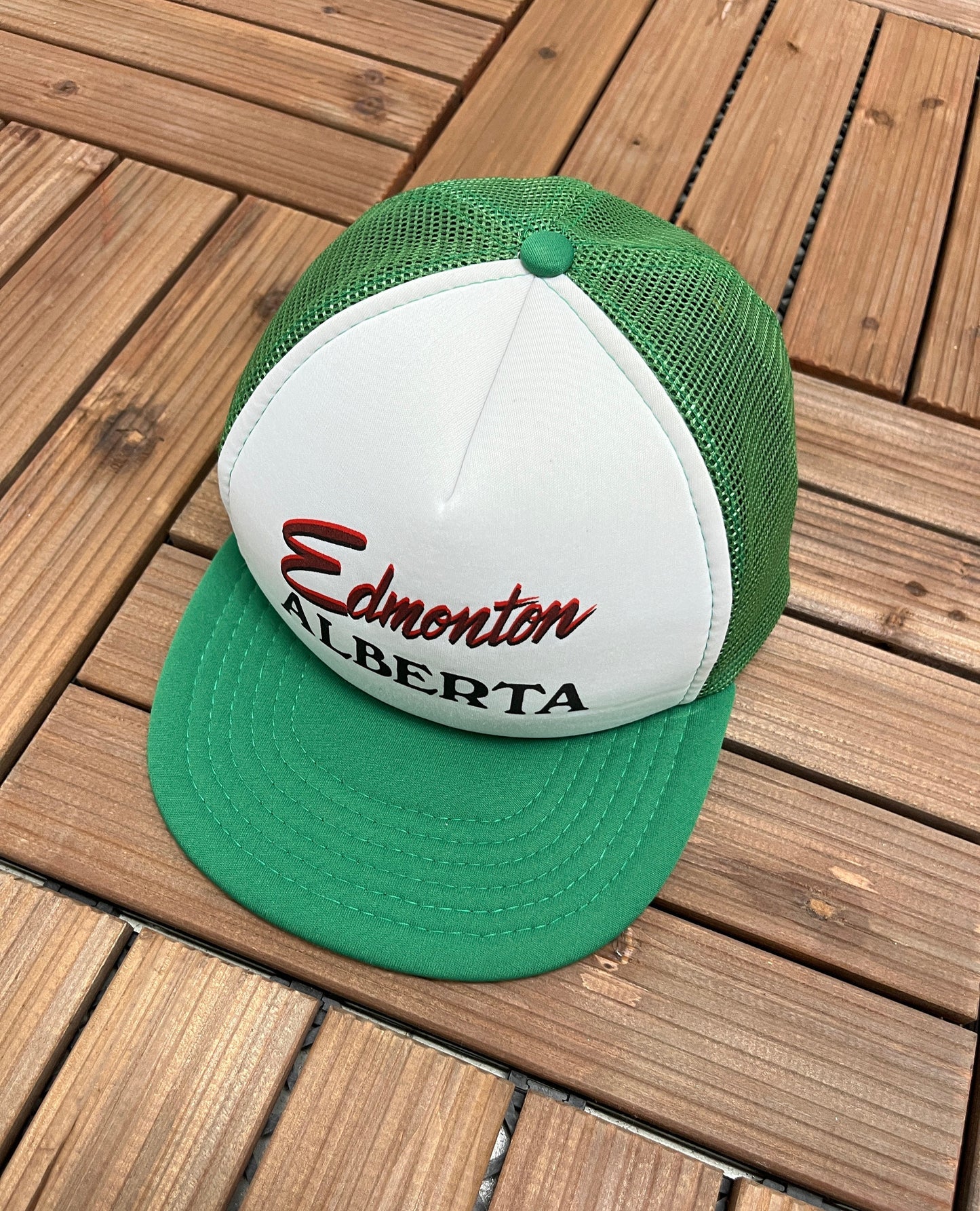 Edmonton, Alberta Graphic Hat | Adjustable With Snap Back | Vintage 1990s Tourist Promotional Trucker Cap | Free Shipping to USA |