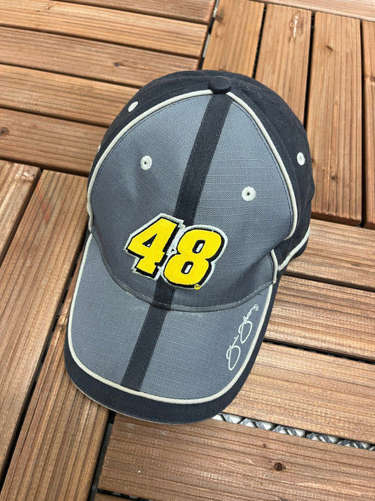 Jimmie Johnson NASCAR Lowe's Racing Embroidered Hat | Adjustable With Strap Back | Vintage Grey & Yellow Cap | Free Shipping to America |