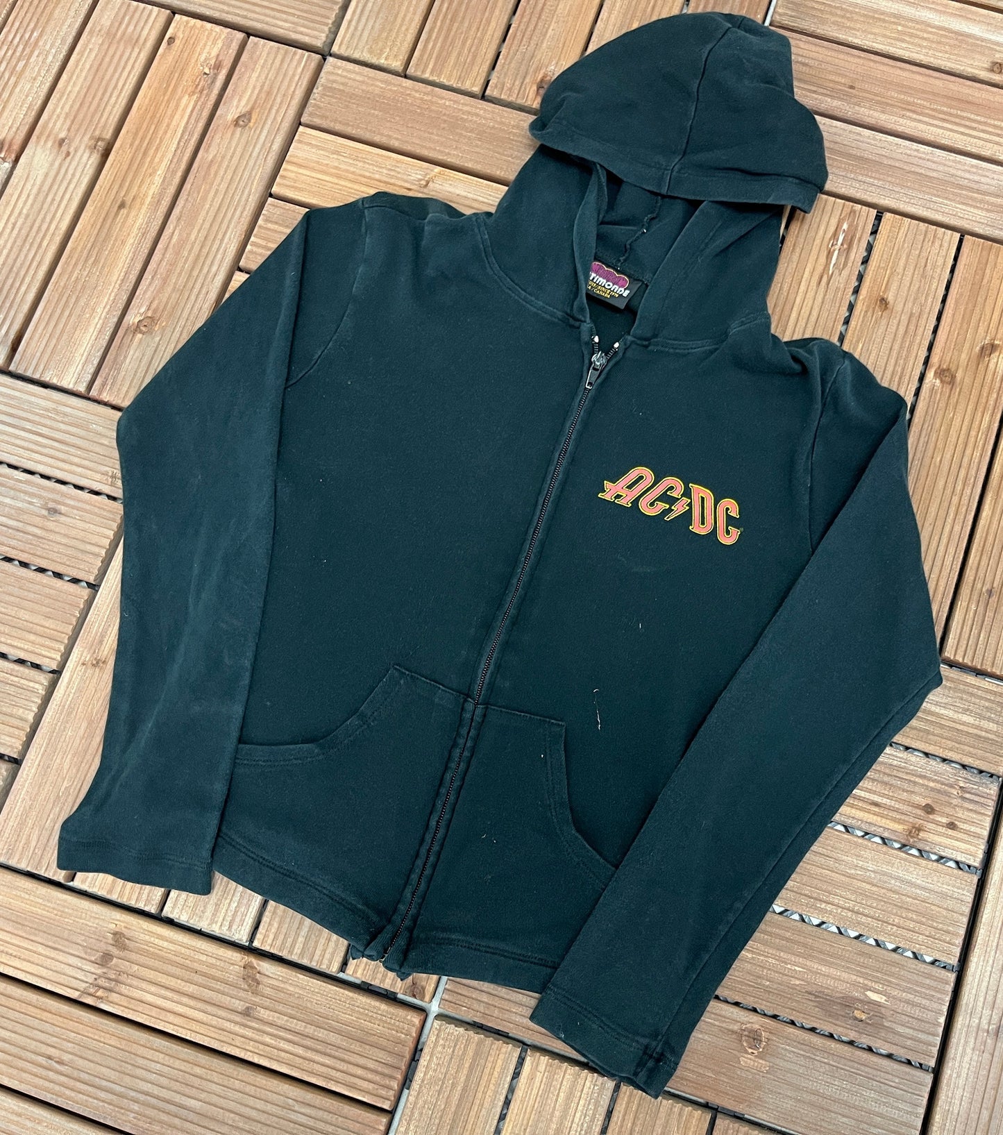 AC/DC High Voltage Graphic Hoodie | Size Women's Small | Vintage 2000s Rock Band Music Black Sweatshirt | Free Shipping to USA |